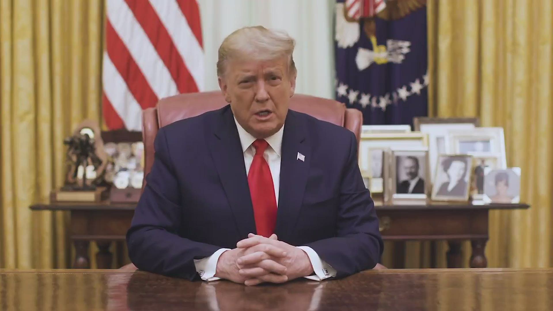 The President released the video through the White House Twitter account after the House voted to impeach him.