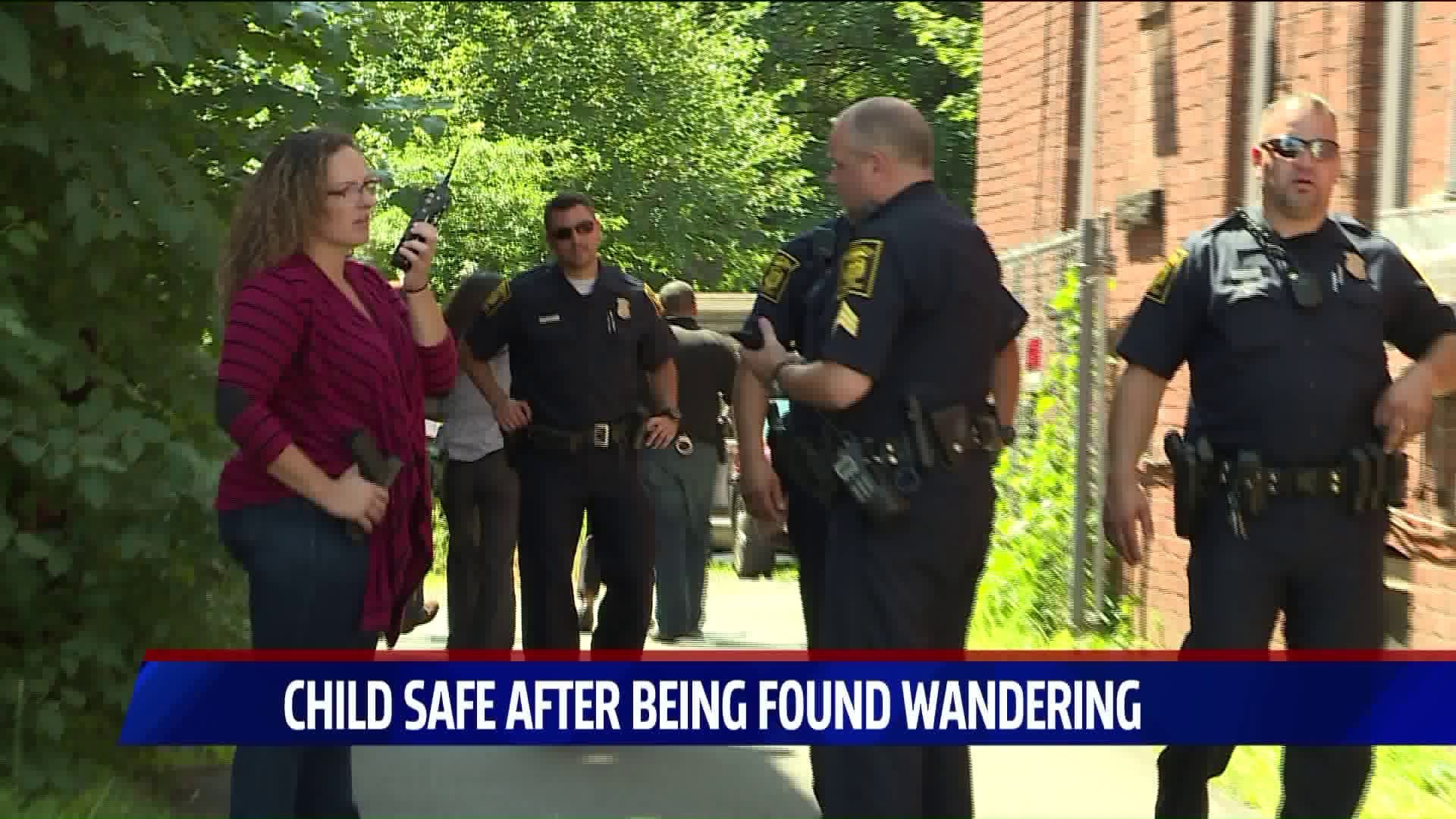 Child safe after she was found wandering
