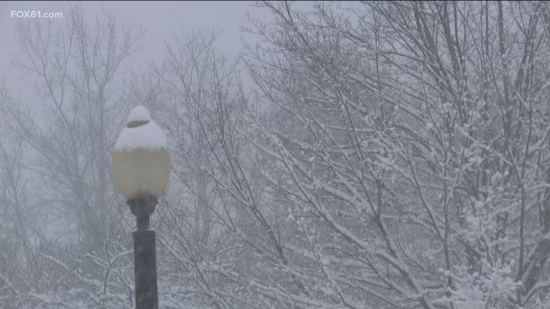 The snowfall continues in Meriden as heavy snow falls all over Connecticut on Tuesday morning.