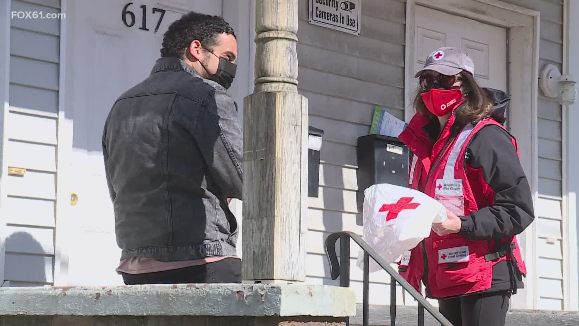 Red Cross, local leaders go door-knocking in Elm City's Hill neighborhood.