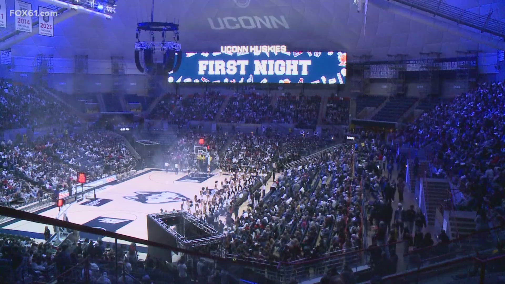 Friday was the unofficial start of the UConn basketball season, as fans filled Gampel Pavilion in Storrs to welcome the men's and women's teams.