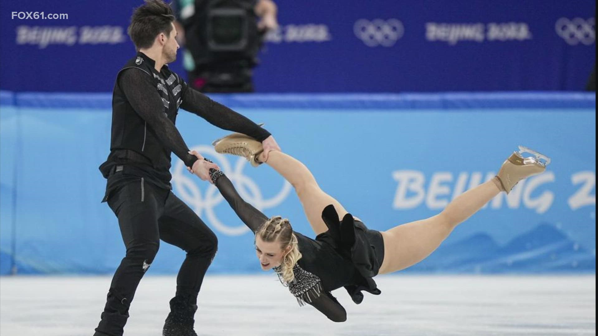 The duo gave a season-best performance in rhythm dance on the opening day of figure skating.