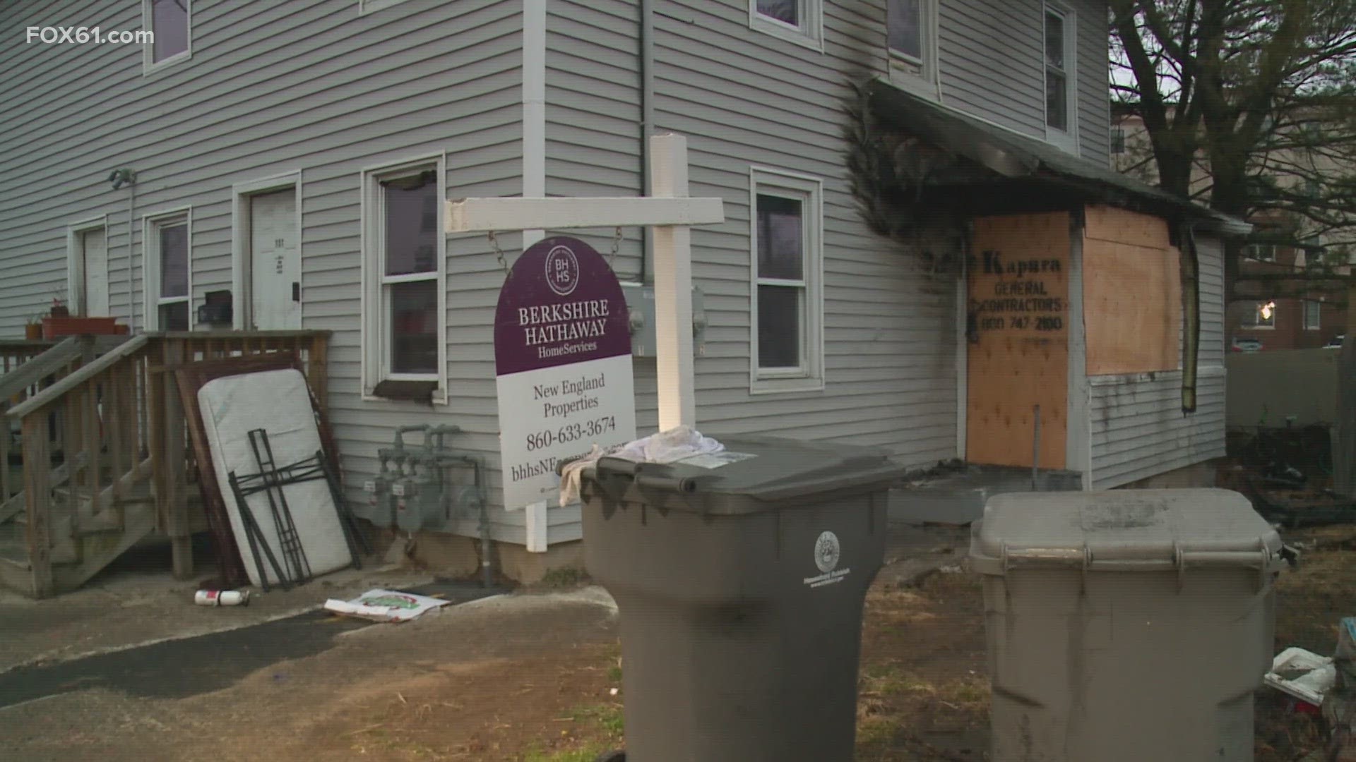 The fire happened overnight at a home on School Street in Bristol.