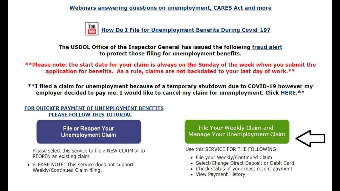 unemployment benefits claim