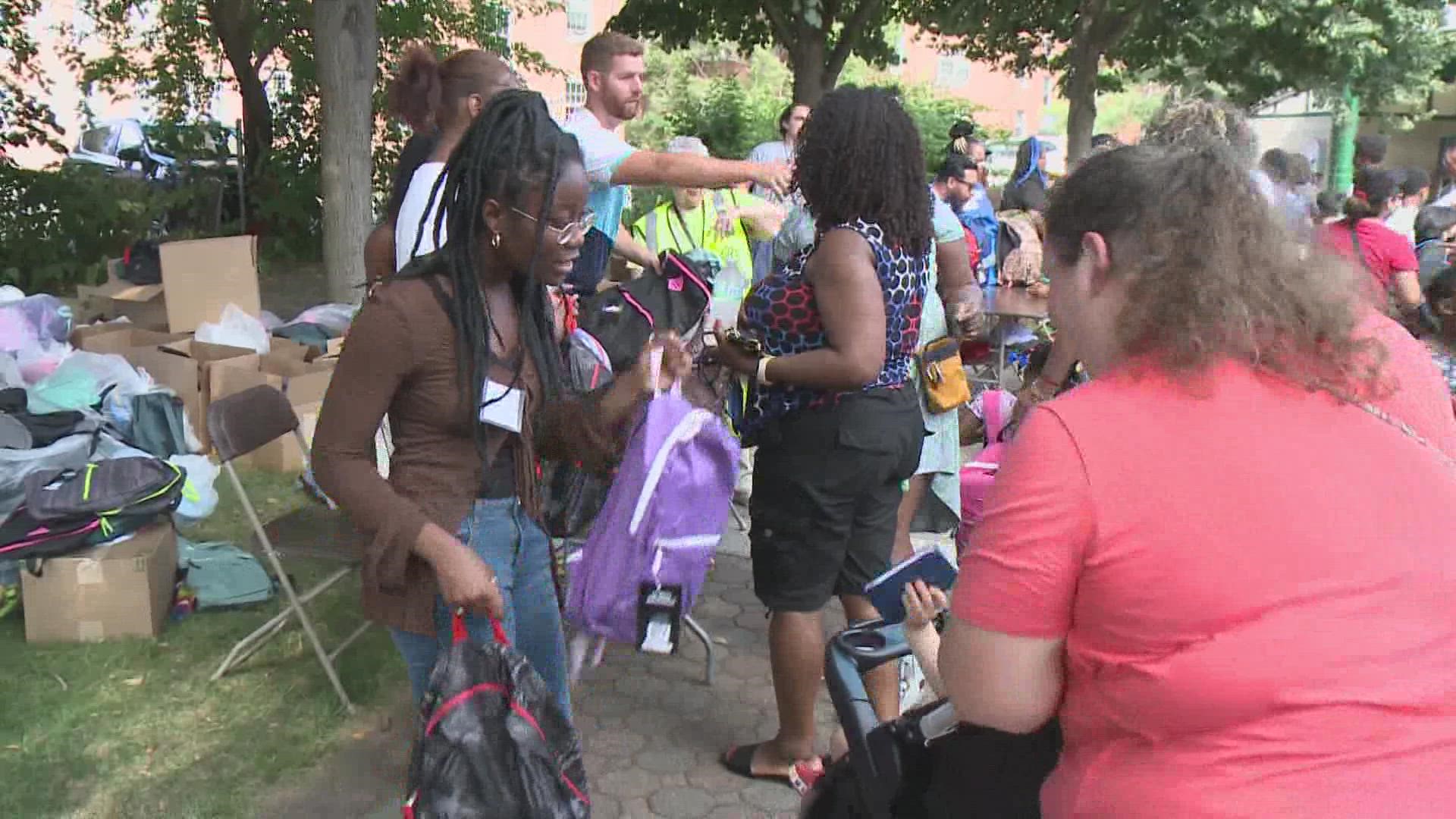 East Hartford Public Schools hosted a back to school rally to give out backpacks and school supplies.