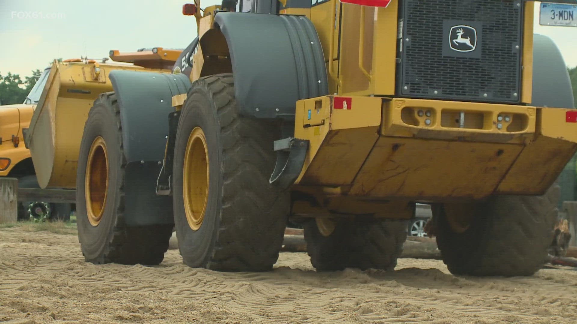 Construction officials say the cleanup process will take a while due to the amount of debris washed up.