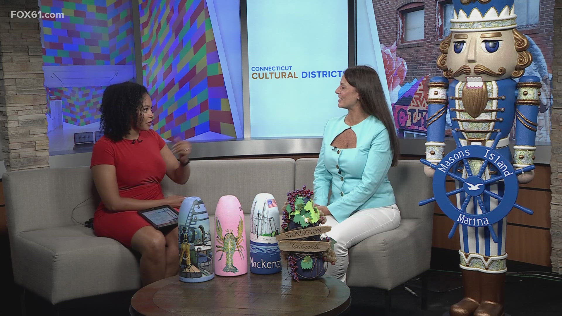 Lisa Konicki, President of Ocean Community Chamber of Commerce, is already thinking about art that'll be around Stonington this holiday season.