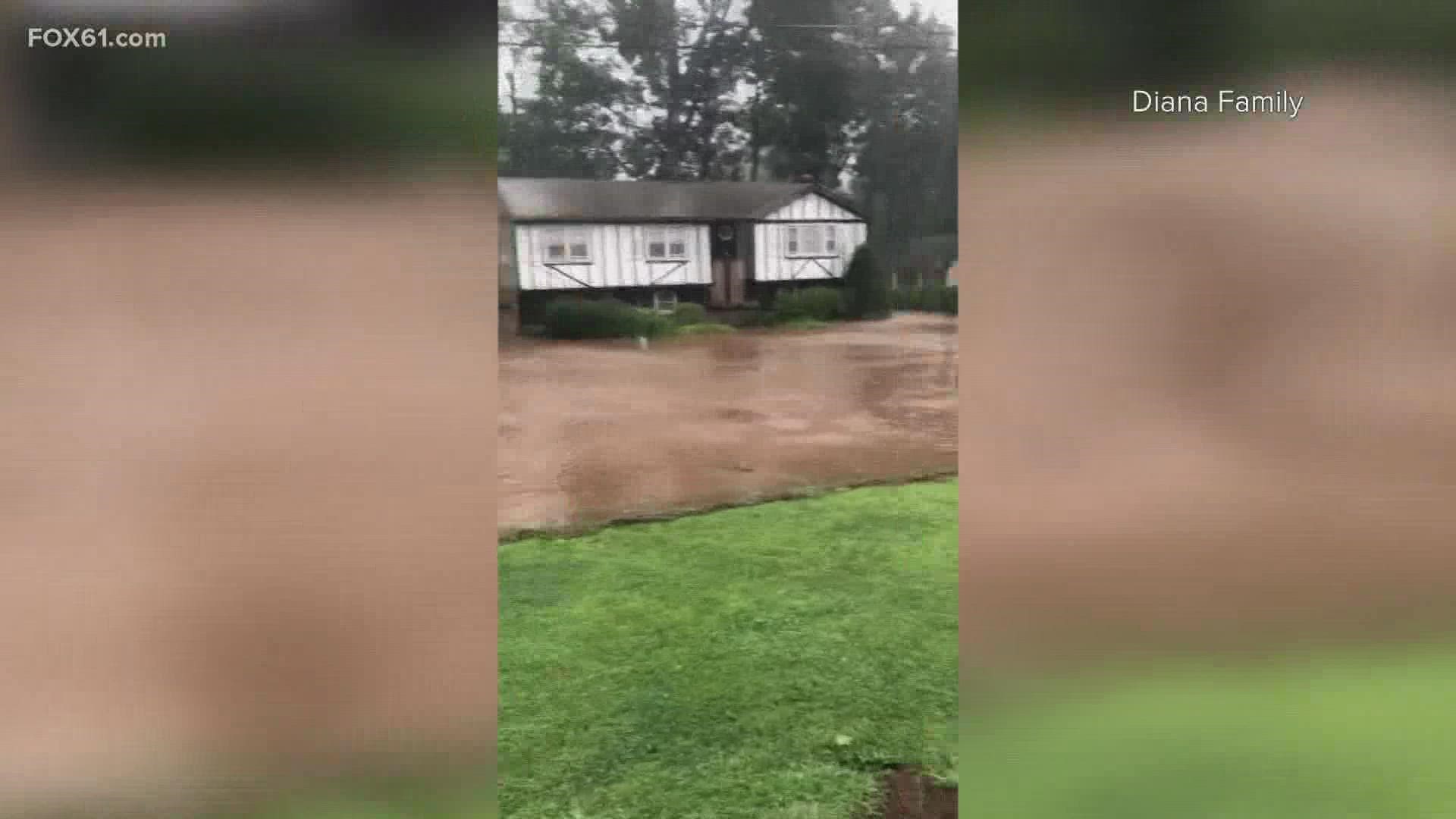At least four feet of water has receded from a Manchester neighborhood, where one homeowner is still unable to return to her residence.