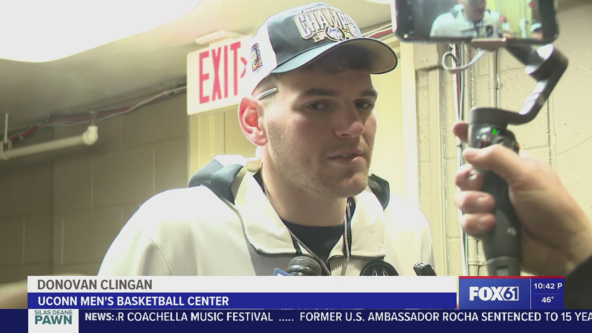 FOX61's Jonah Karp caught up with the UConn Huskies following the victory parade on Saturday.