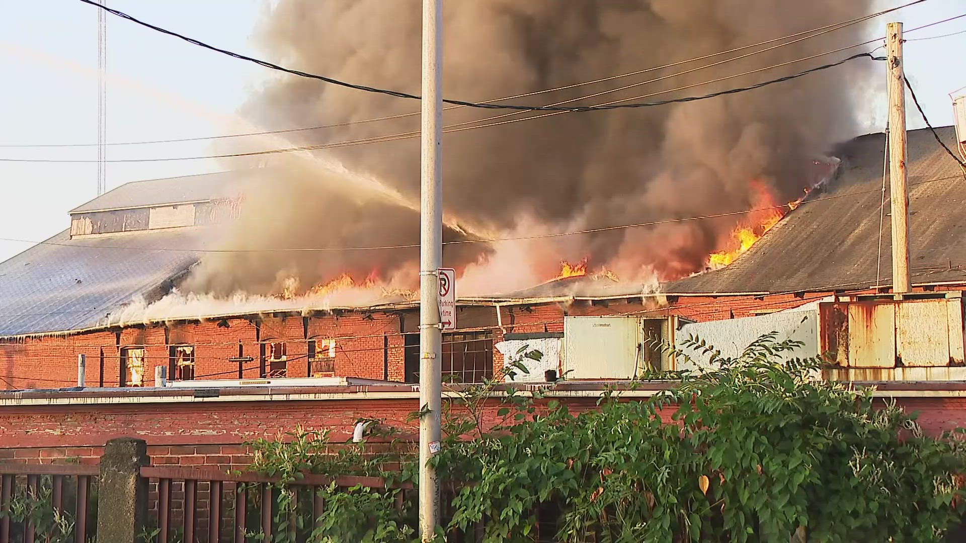 Two people inside the building at the time made it out safely and nobody was seriously injured.