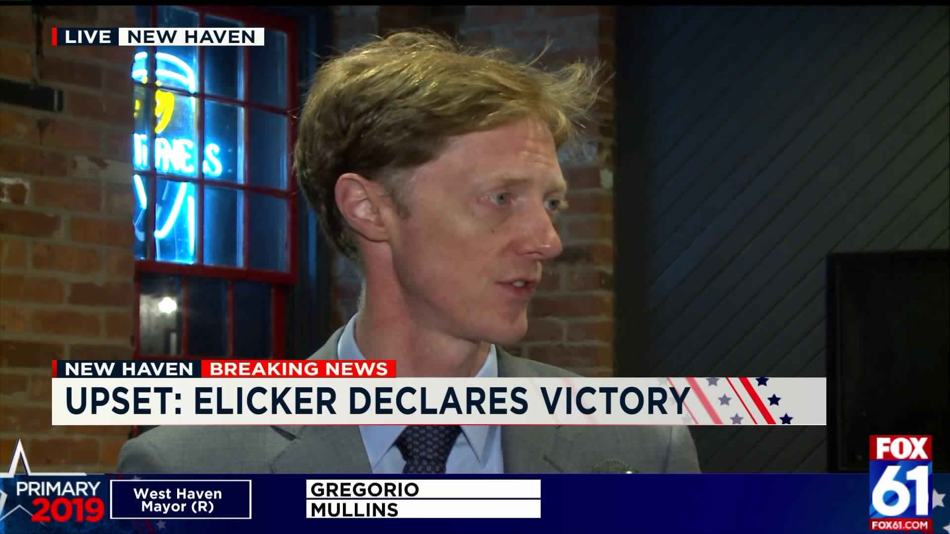 Justin Elicker declares victory in New Haven
