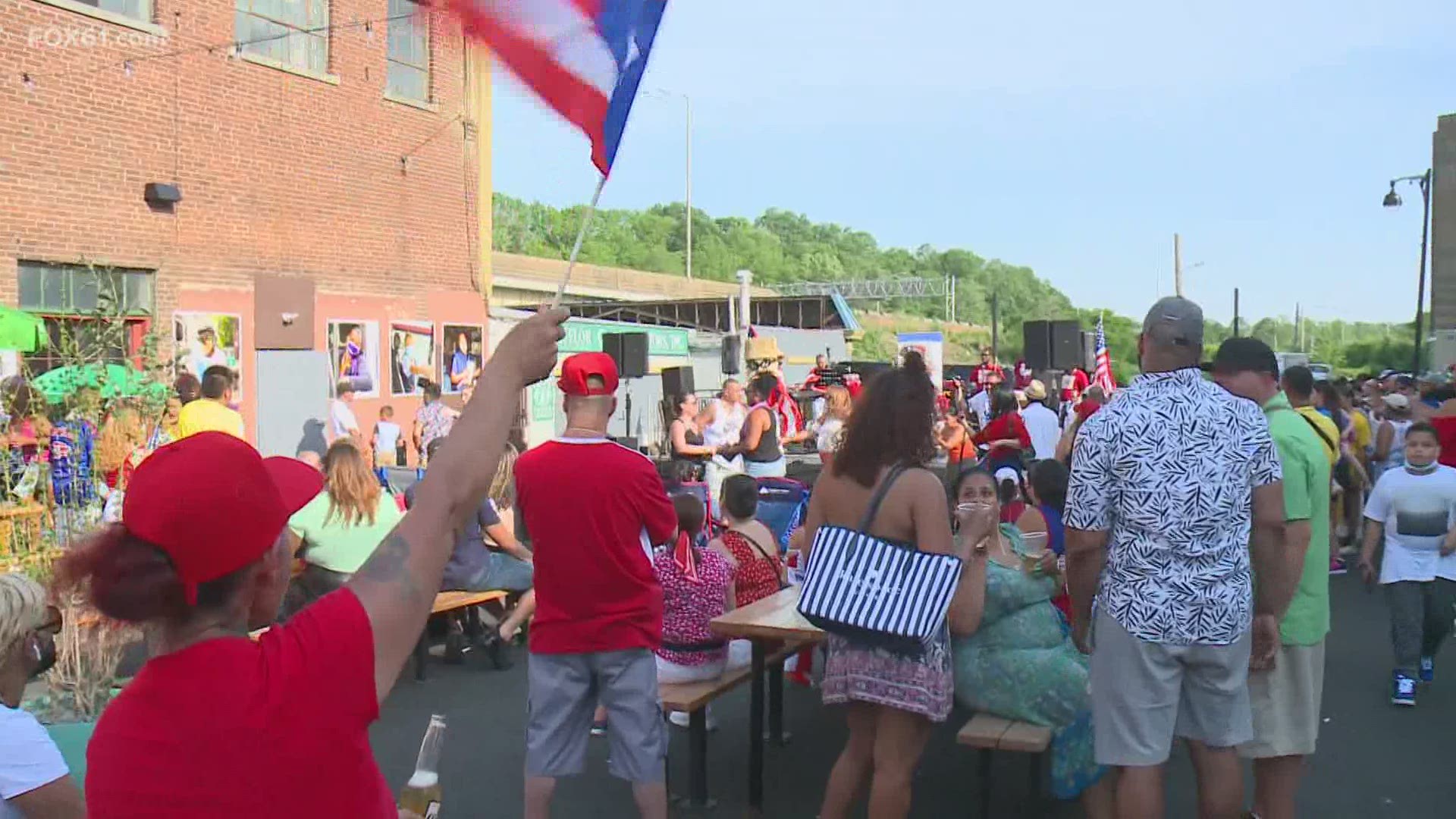A celebration in downtown Hartford for Puerto Ricans.