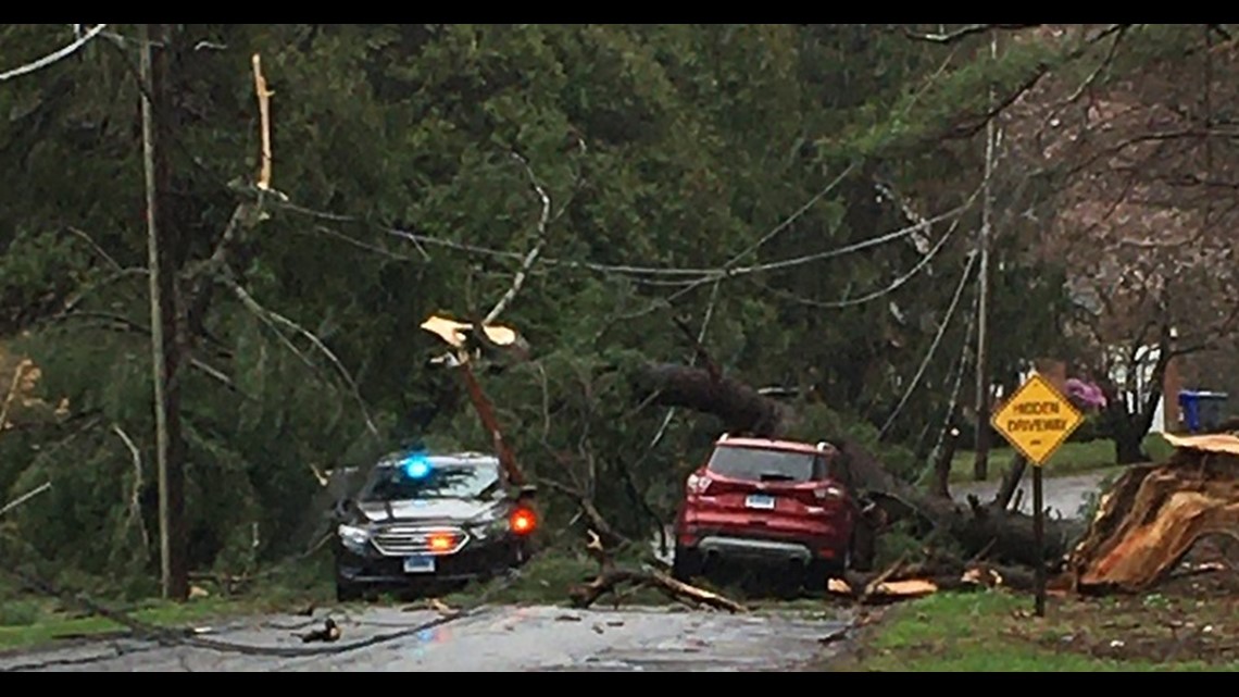 Crews working on fixing power outages around CT, trees down cause road closures