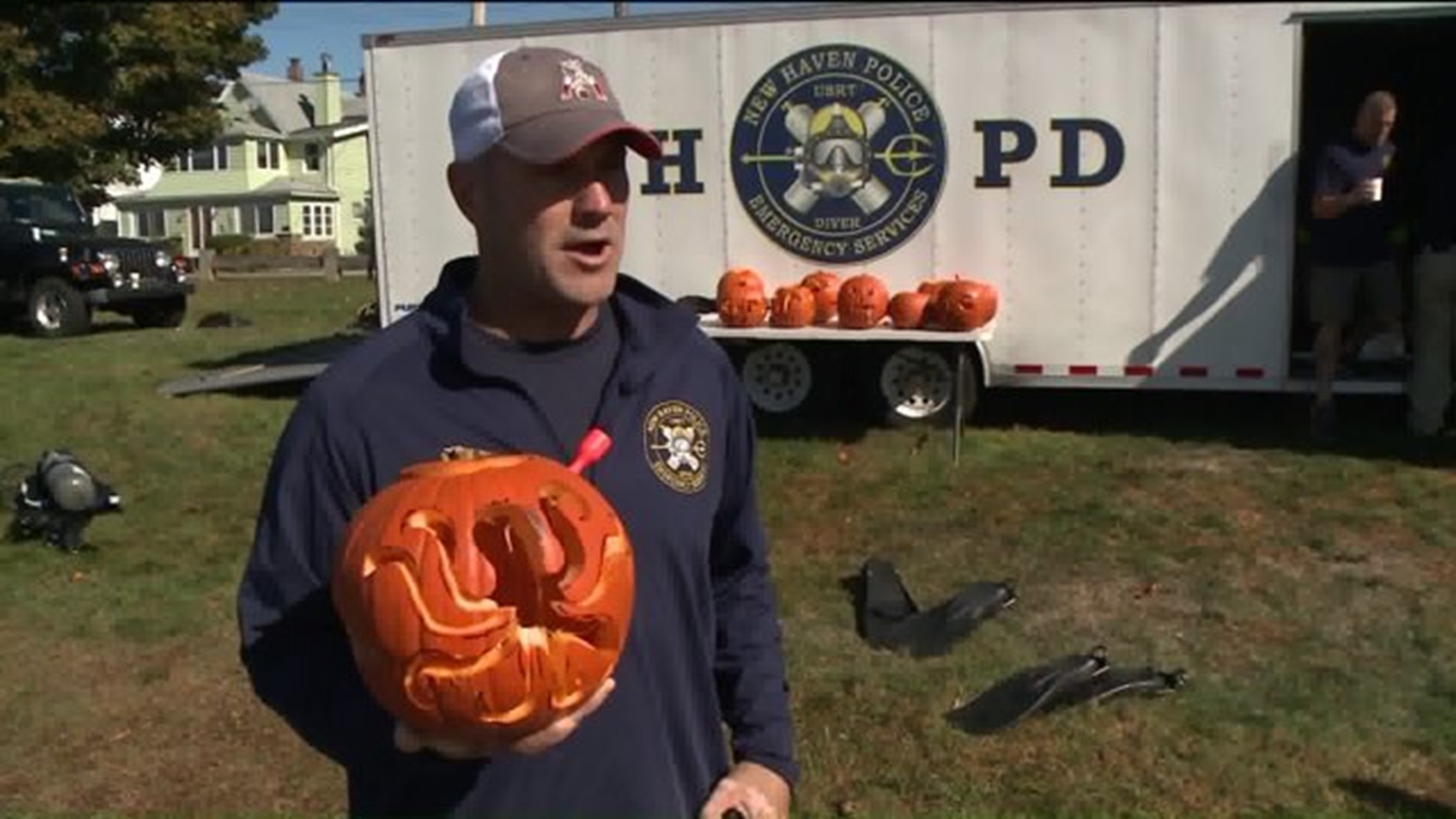New Haven Police Dive Team goes hands on for Halloween