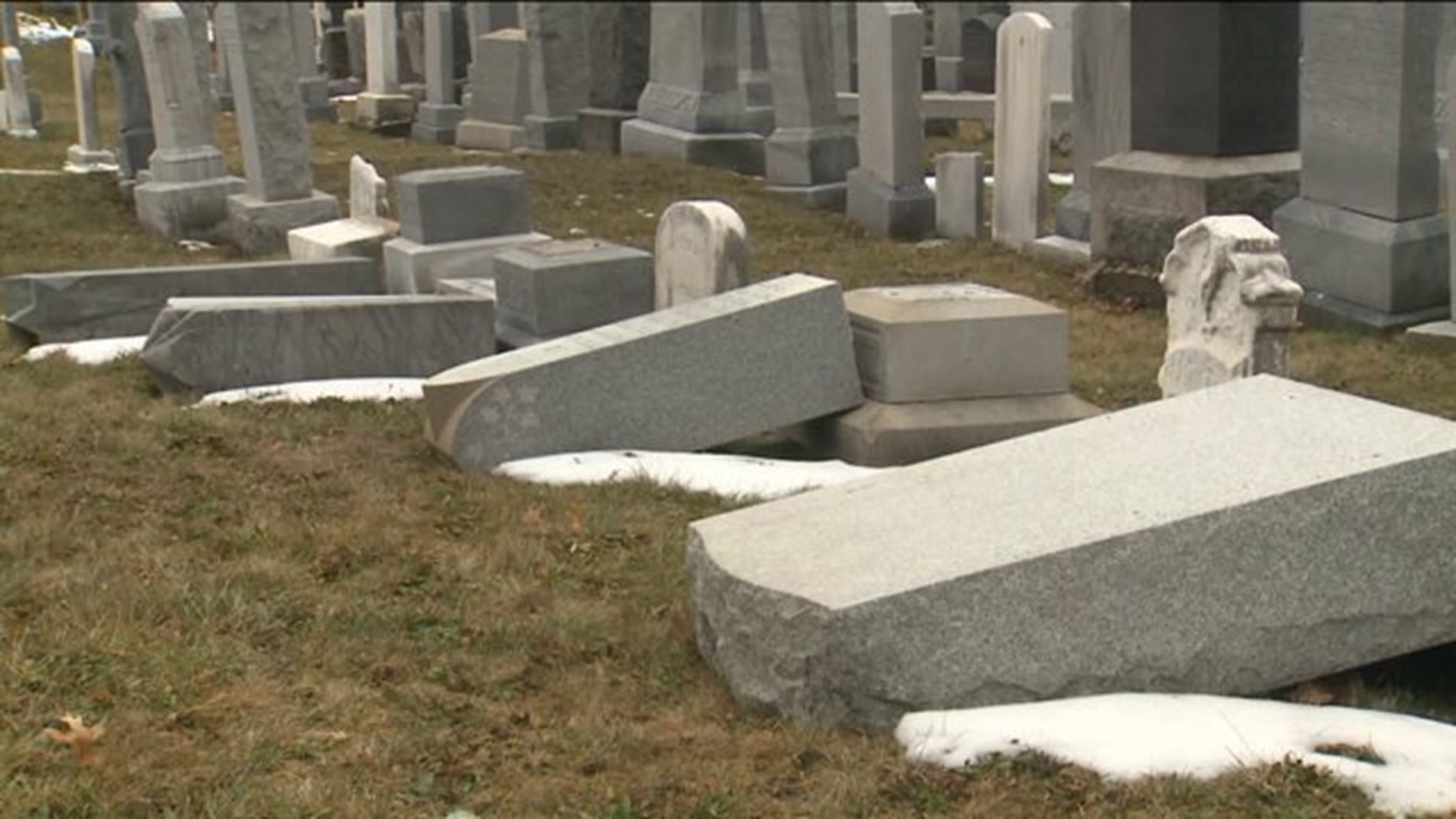Toppled headstones at Hartford cemetery being investigated as hate crime