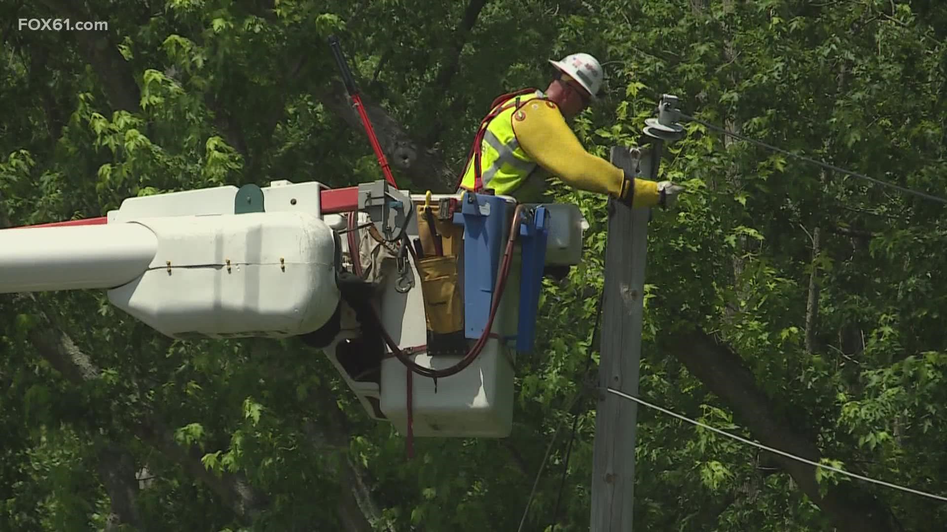 Eversource says the way they've been fixing damaged poles is safe and on point with regulations.