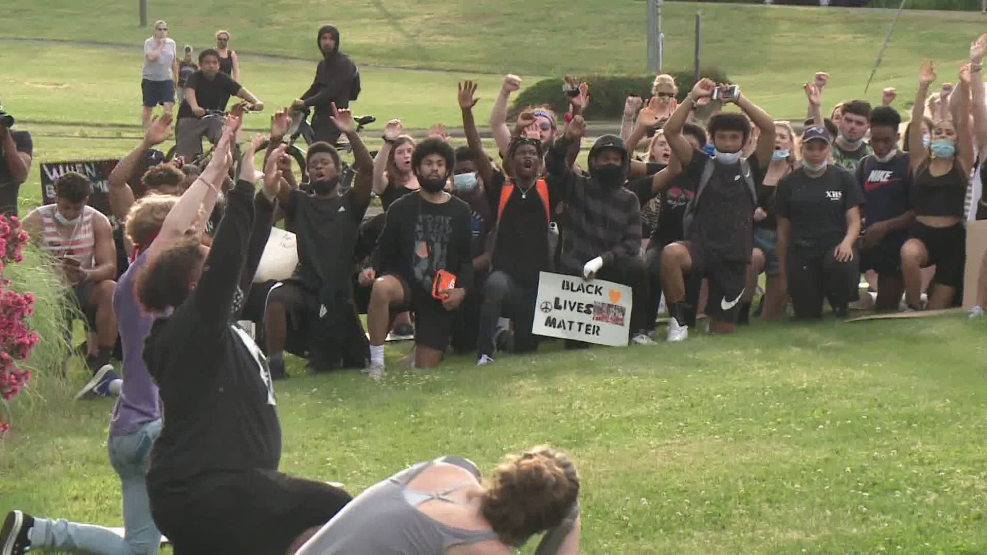 The protest was organized in response to George Floyd's death and to raise awareness around the Black Lives Matter movement and racial injustice.
