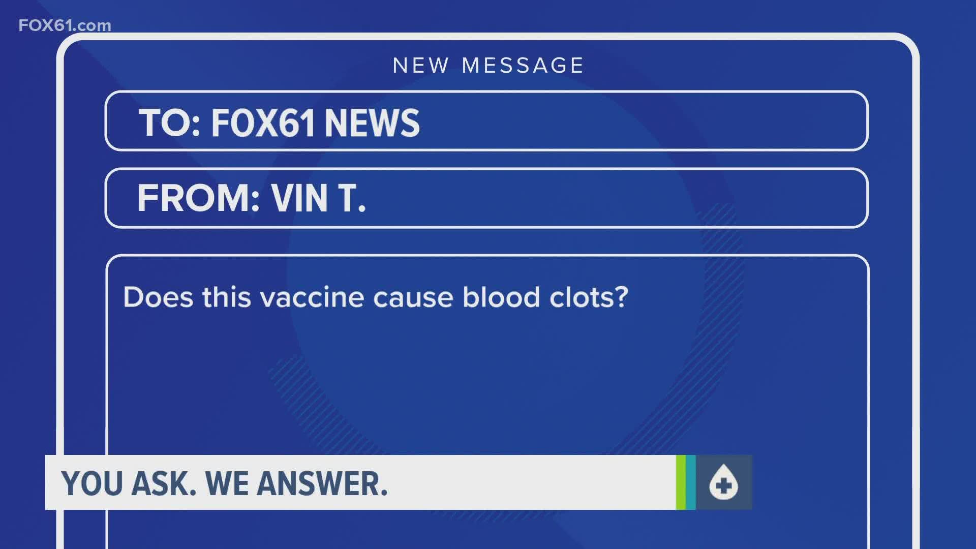 “Does this vaccine cause blood clots?”