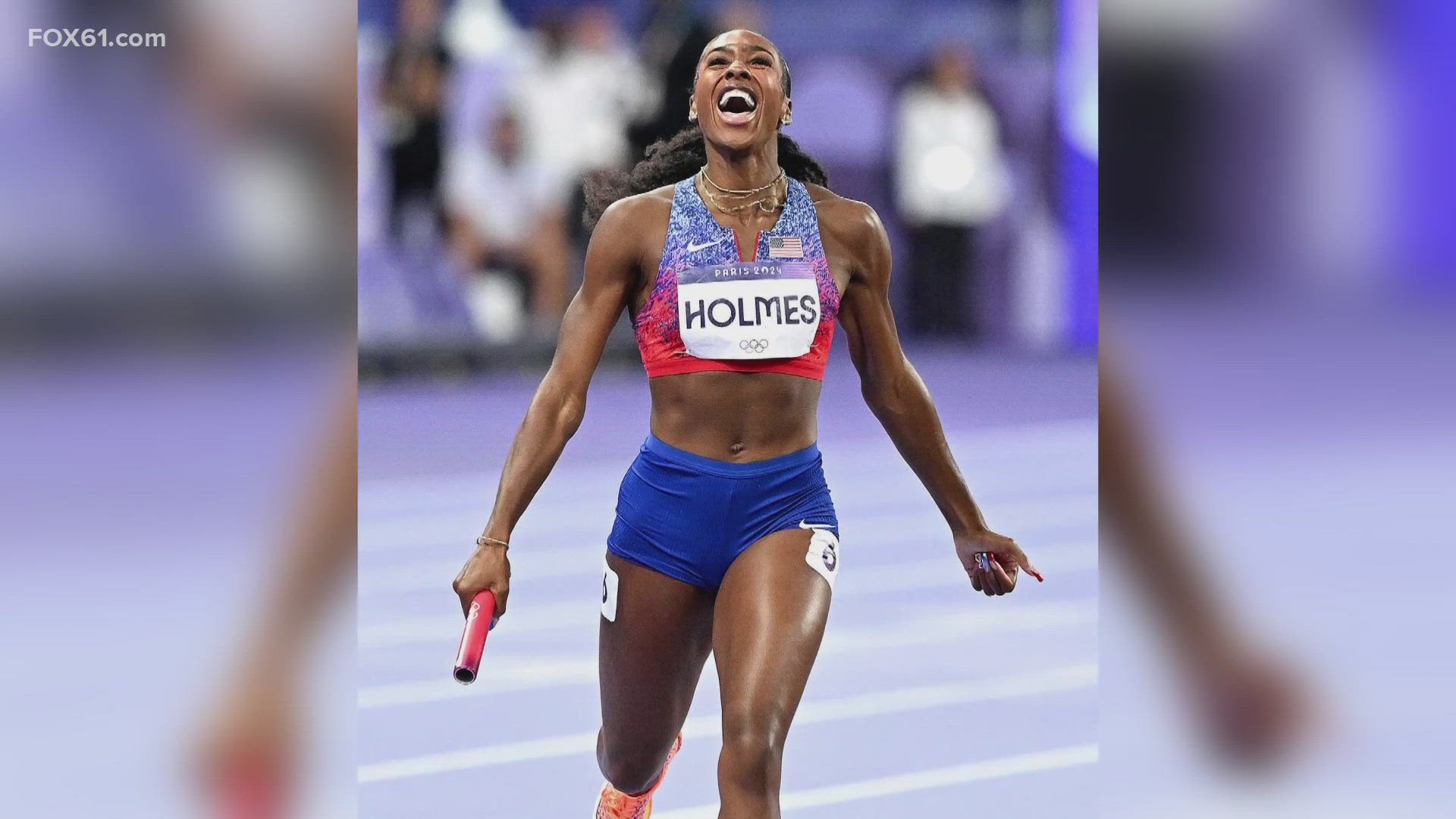 Alexis Holmes, from Hamden, helped Team USA bring home the gold in the women's 4x400 relay this summer!