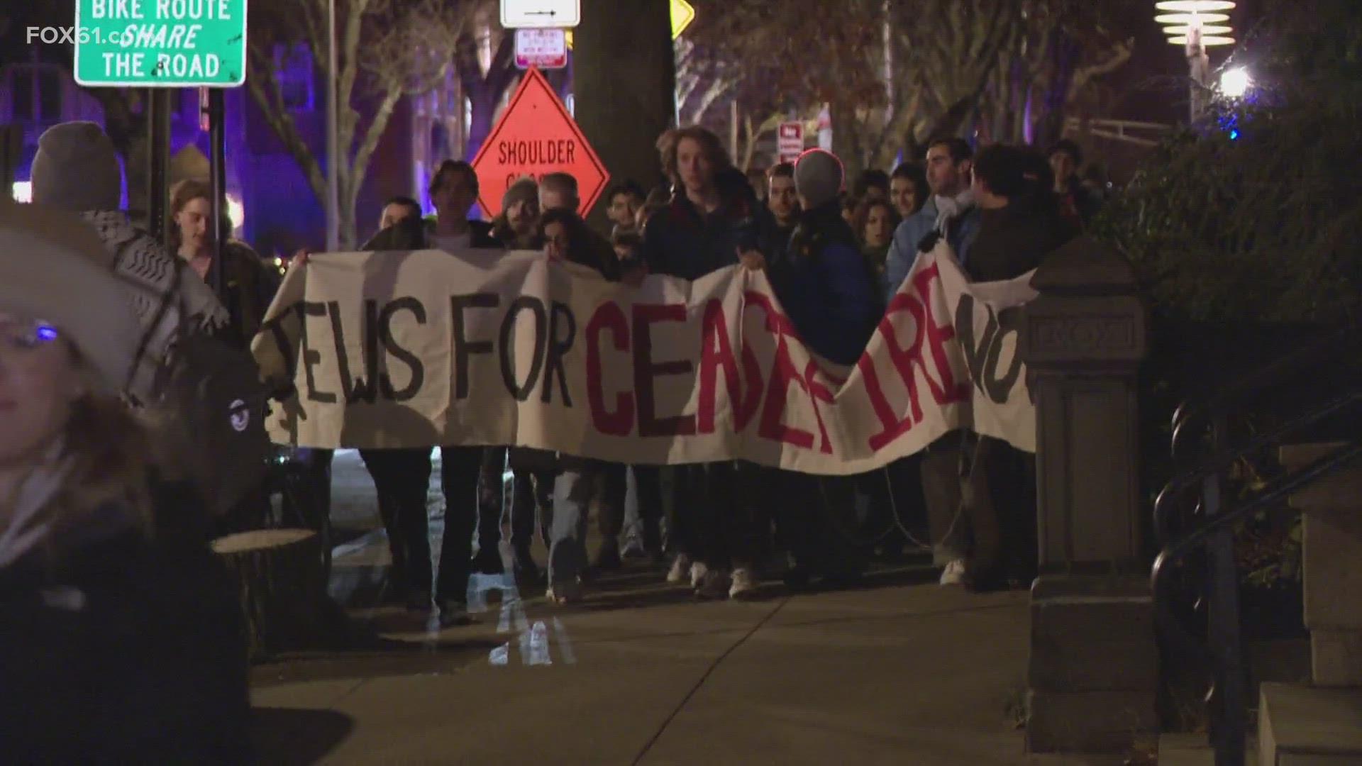 During Hannukah, event organizers are using their platform to hope for change in Ganza and on campus.