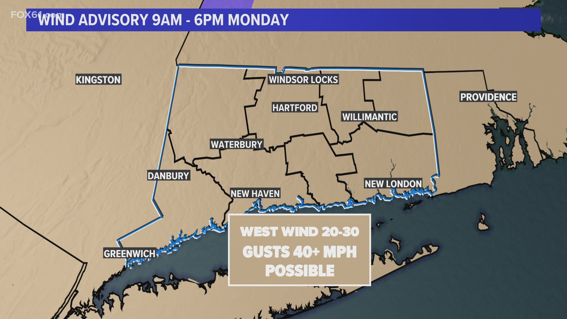 Weather Watch Wind advisory in effect for CT