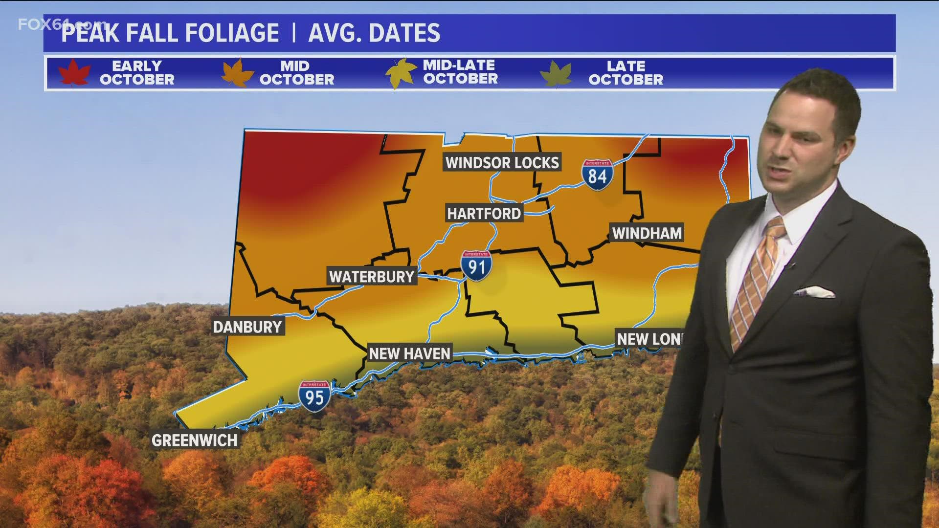 In a normal season, peak foliage is usually early to mid-October for most of the state, starting from the hills to the north and extending down to the shoreline.