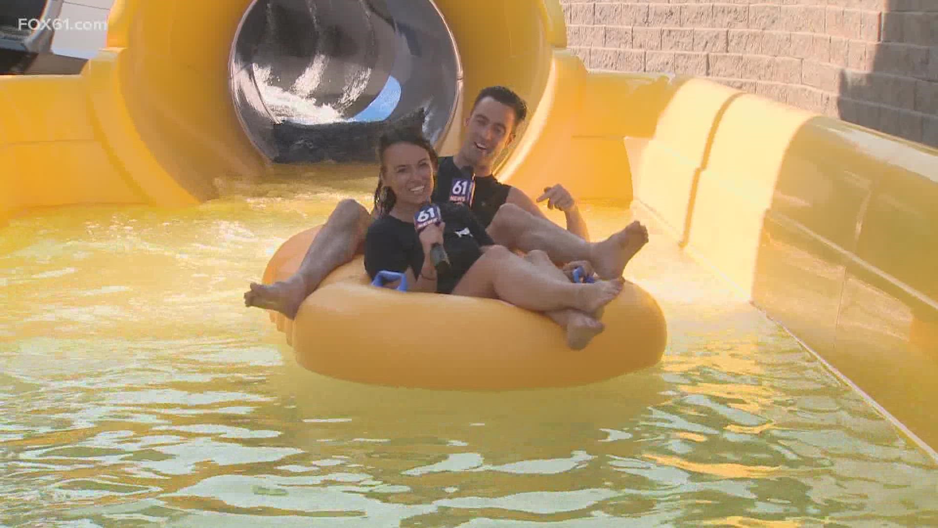 The new Rocket Rapid water slide is available for families to ride all summer.