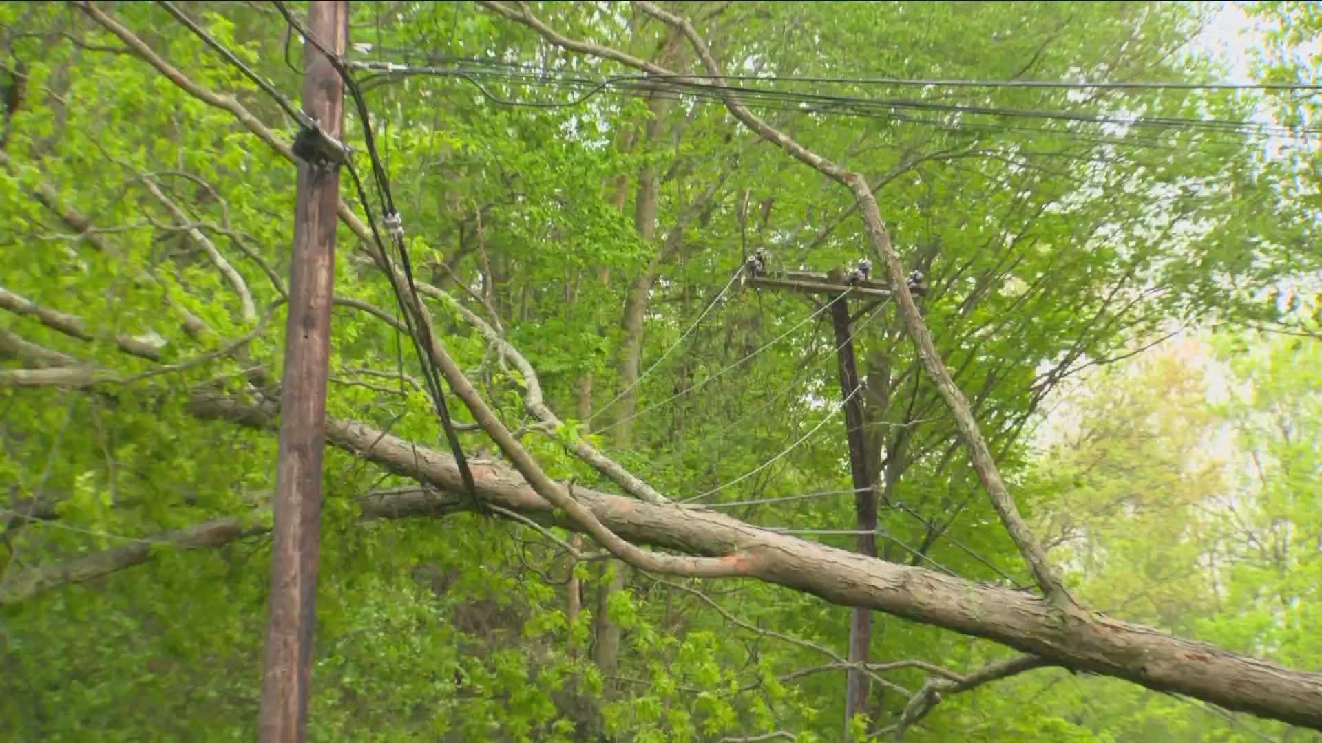 Storms moved through the state causing widespread damage