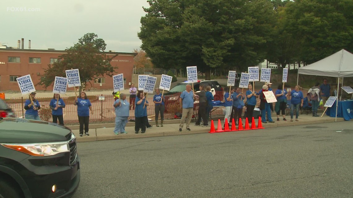 Windham Hospital workers go on strike
