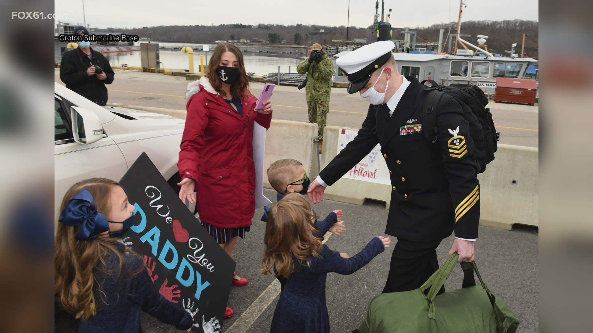 After six months of deployment, the crew returned to the Groton Sub base on January 11.