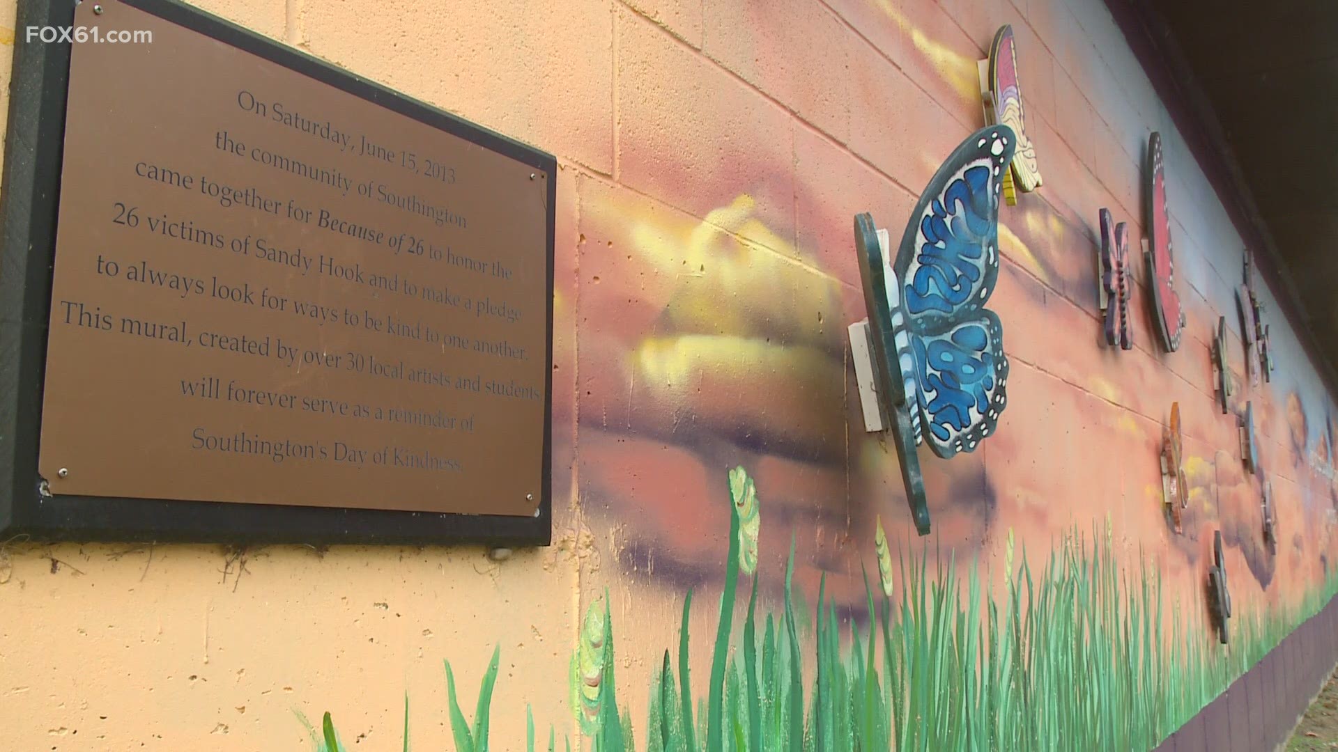 Police said Cavallo and Lombardi used spray paint to cover the mural and butterflies representing the victims. Both turned themselves into Southington PD on Tuesday.