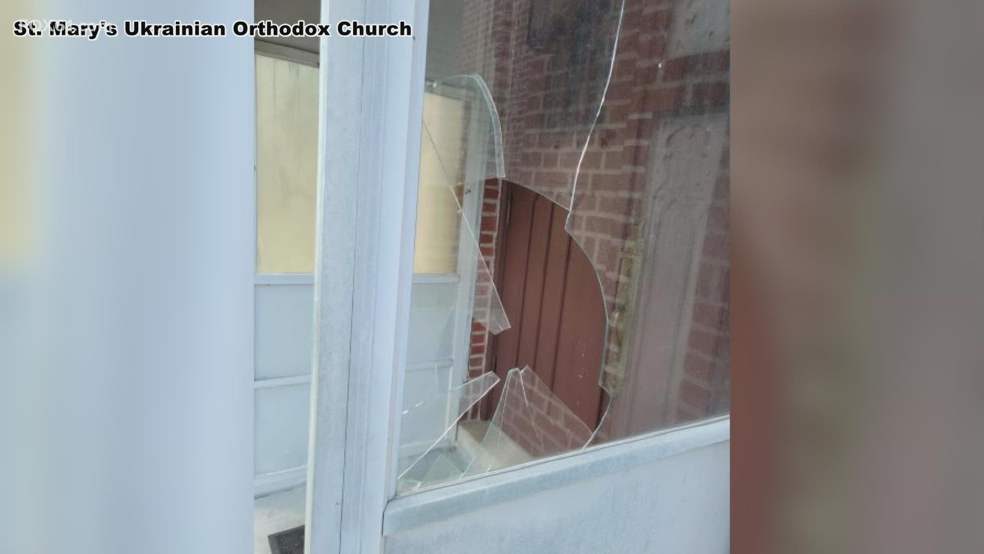 This is the second time since the war in Ukraine that the church has been vandalized.