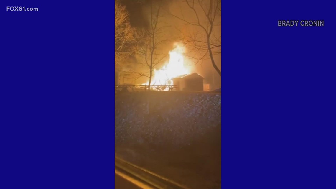 Firefighters fight Prospect barn fire in bitter cold