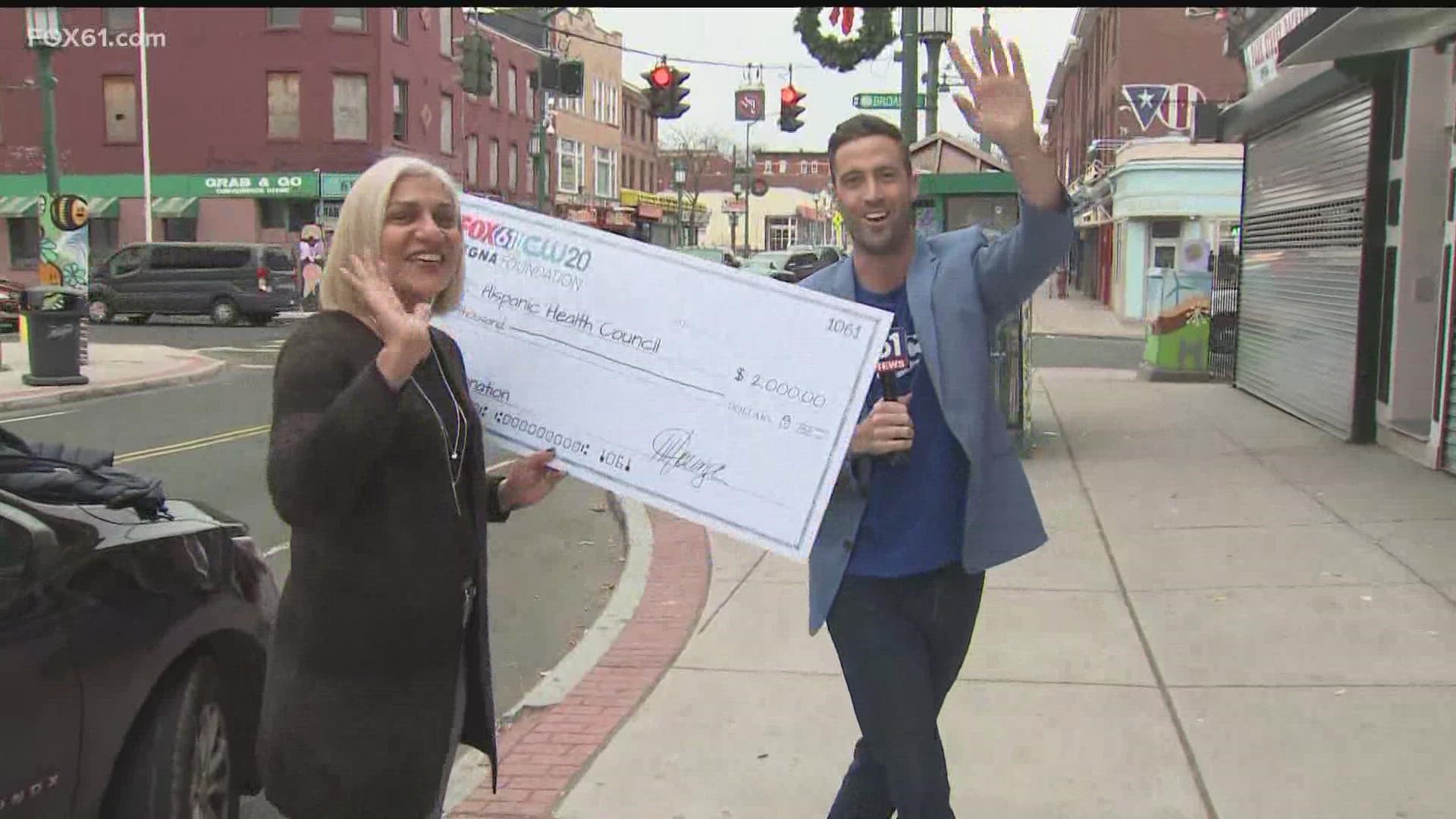 The Hispanic Health Council in Hartford is undergoing construction on Park Street. FOX61/TEGNA Foundation presented a check to HHC for the work they do in the city.