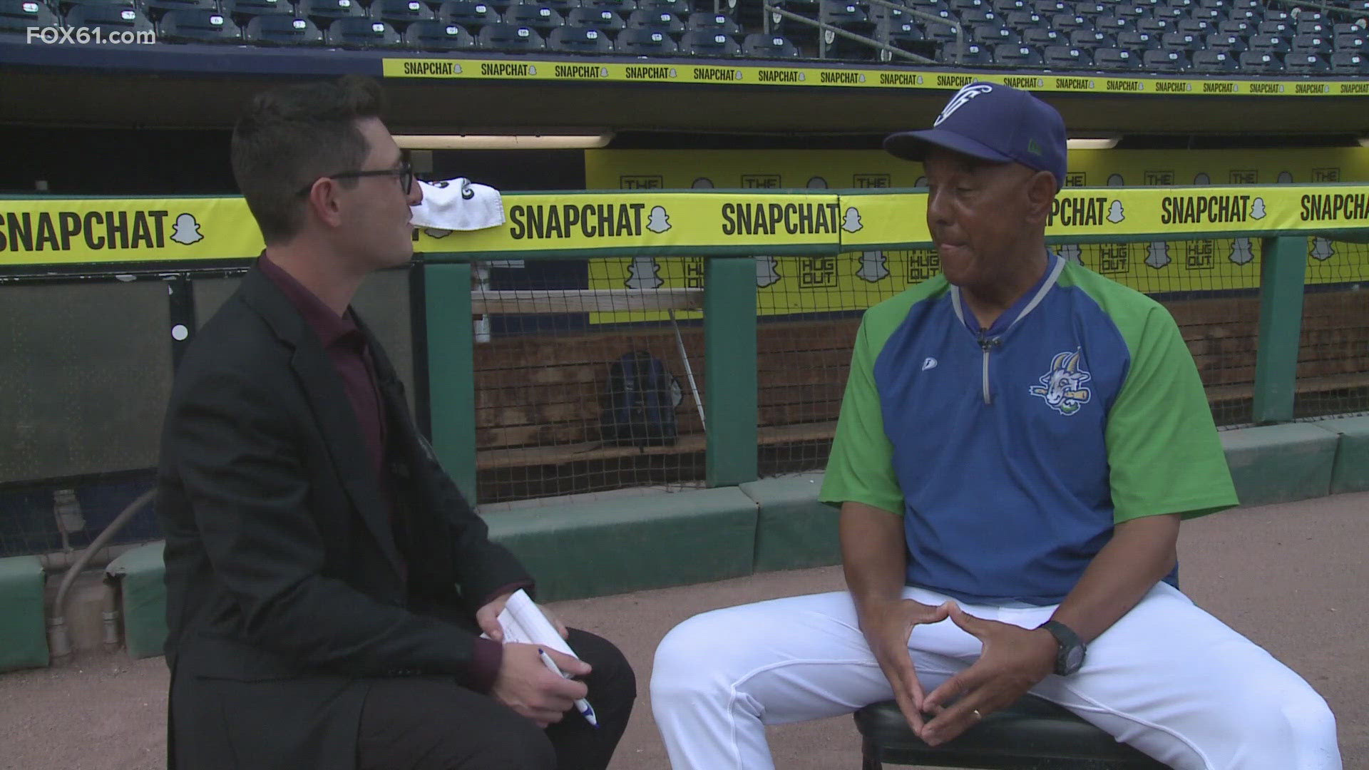 FOX61's Jonah Karp speaks with Hartford Yard Goats' manager Bobby Meacham ahead of Dunkin Park's first-ever playoff game.