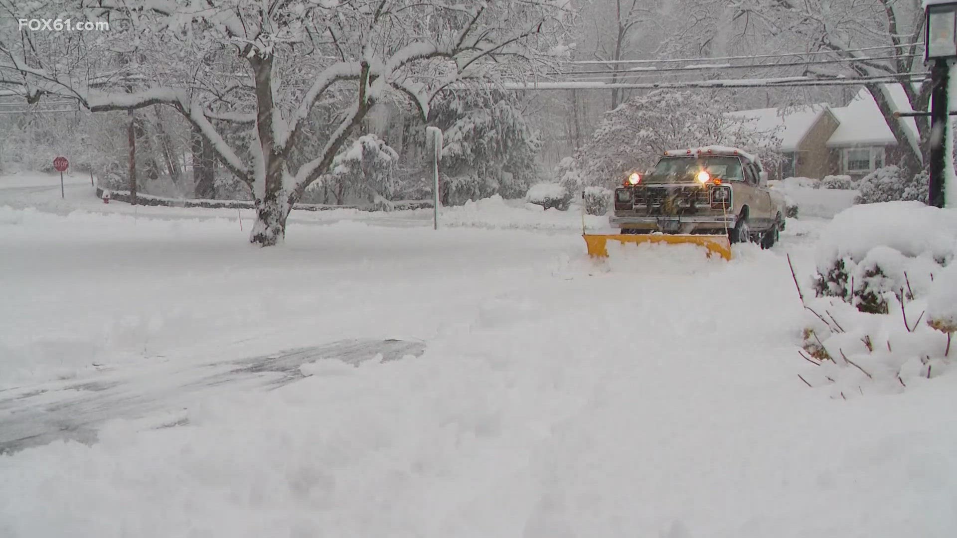 Plow truck driver and skiers got the chance to embrace the snowy weather.