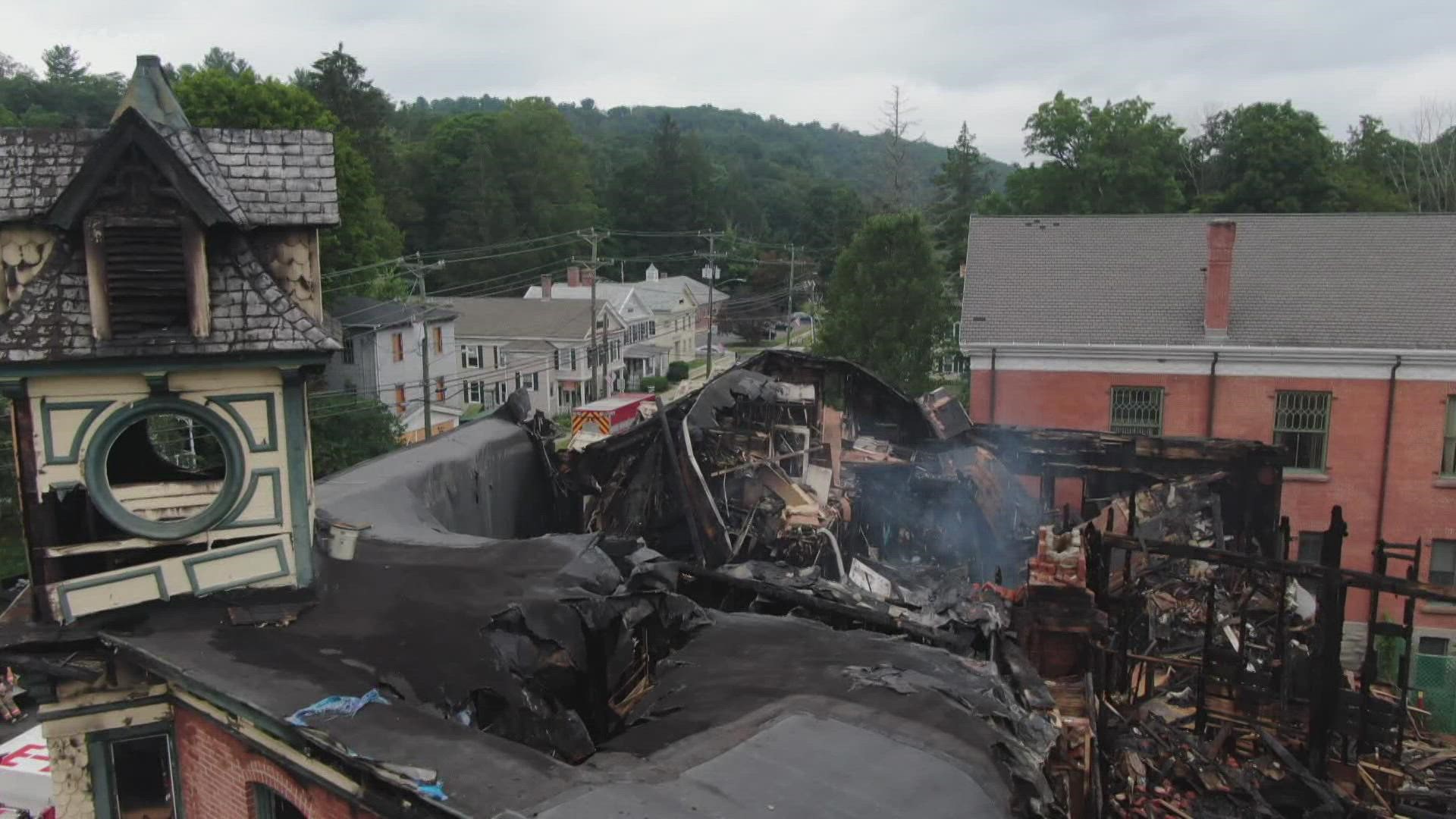 Crews from all over Litchfield County were brought in to assist the New Hartford Volunteer Fire Department.