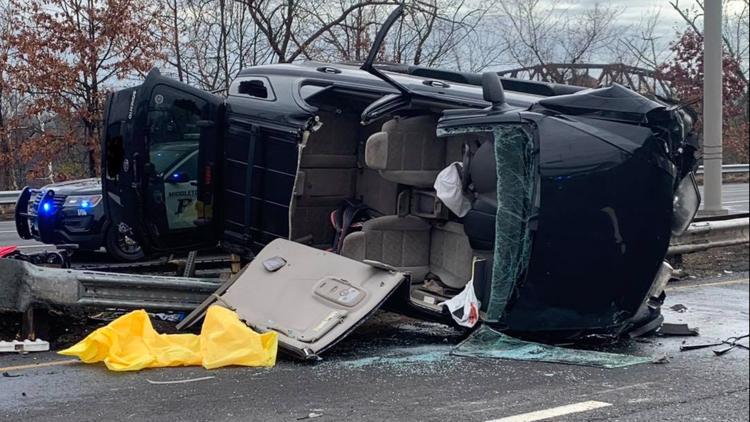 2-car crash near Newington mall results in rollover