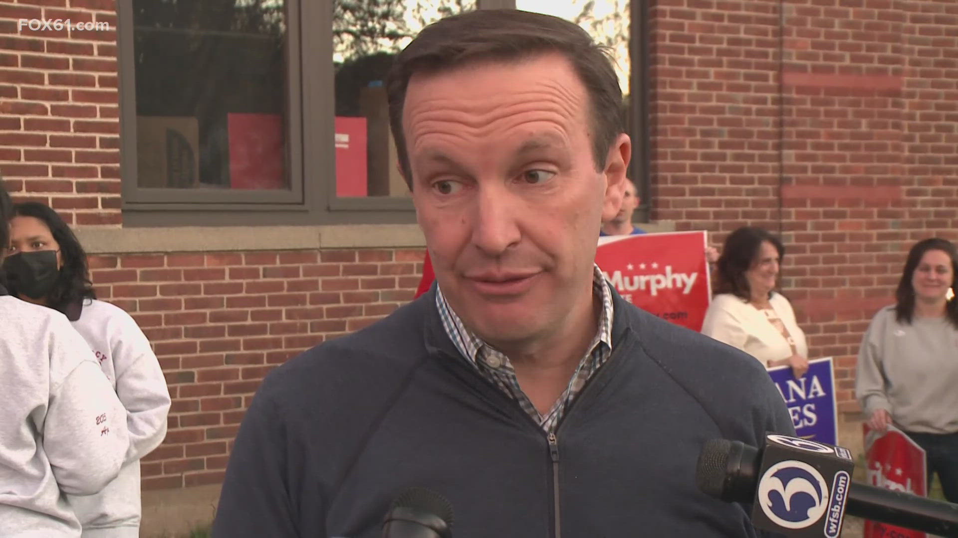 Chris Murphy said he still wants to earn votes which is why he has been visiting polls across Connecticut Tuesday.