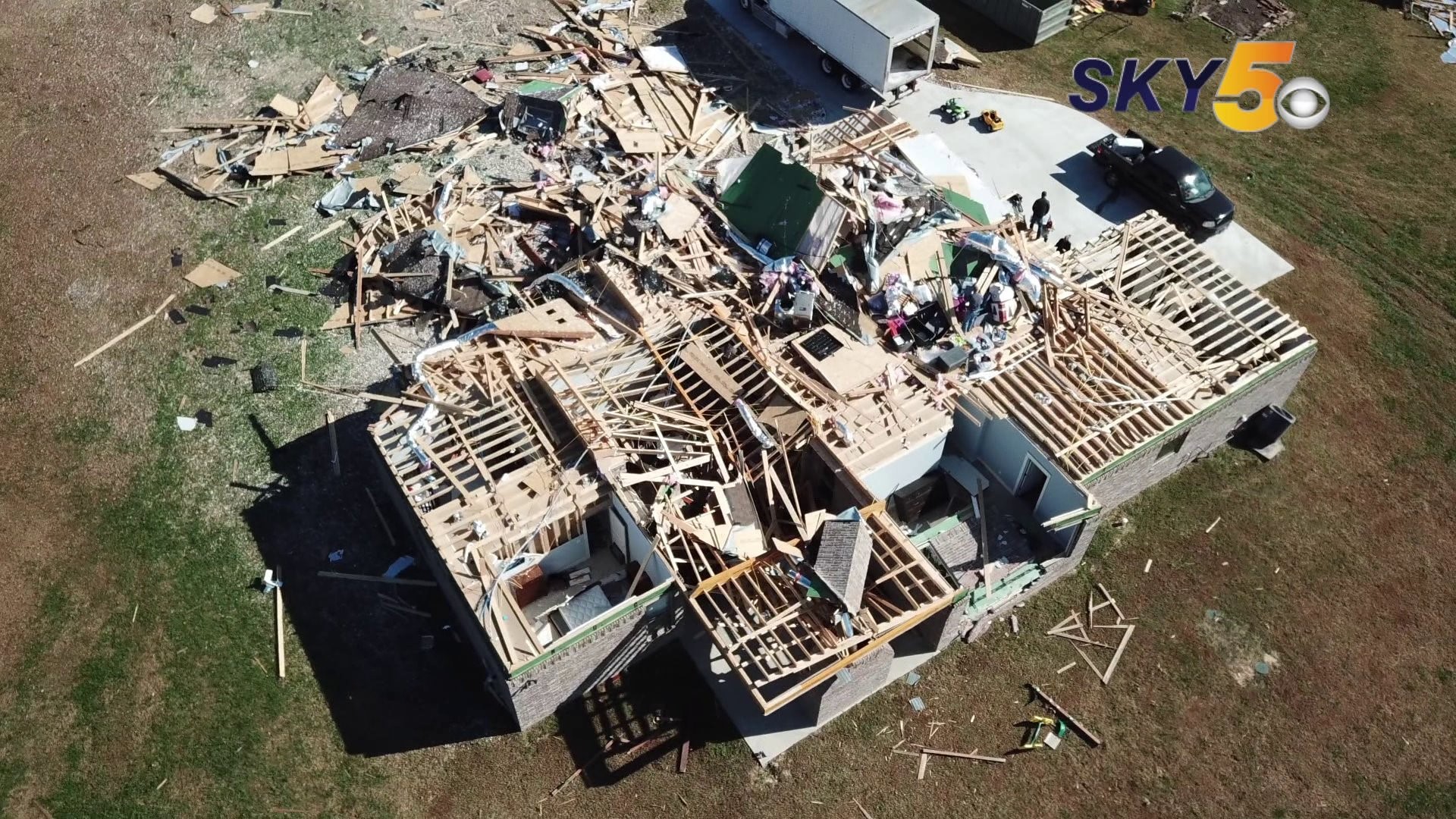 Closet where family hid left unscathed after tornado destroys most of