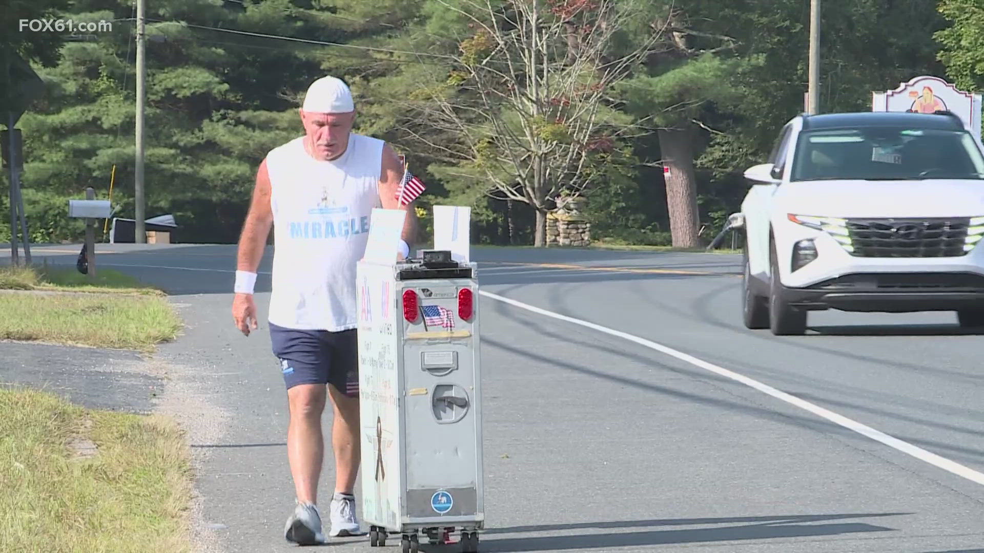 Paulie's Push honors 9/11 flight crew victims with 200mile walk from