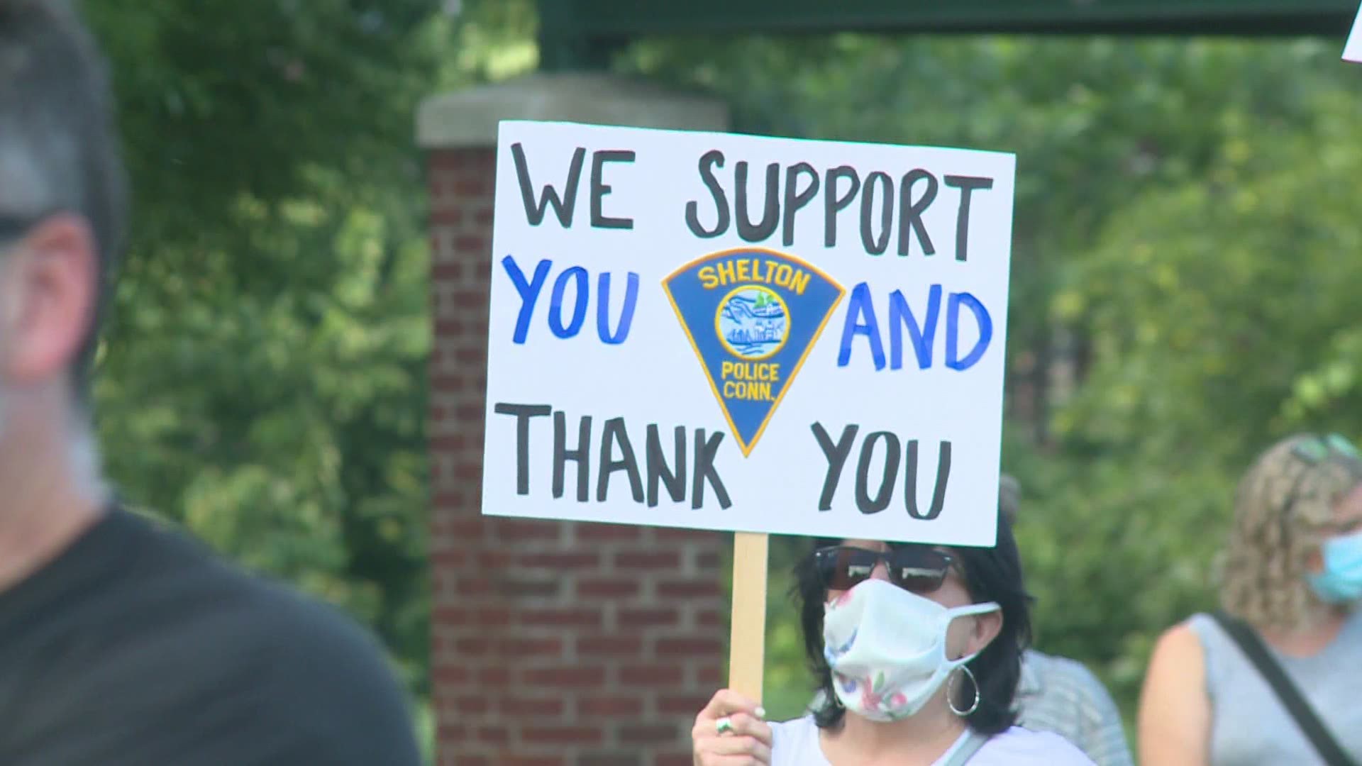 Members of the union and Shelton residents gathered on Canal Street to talk about what they called unacceptable behavior by the mayor and police chief