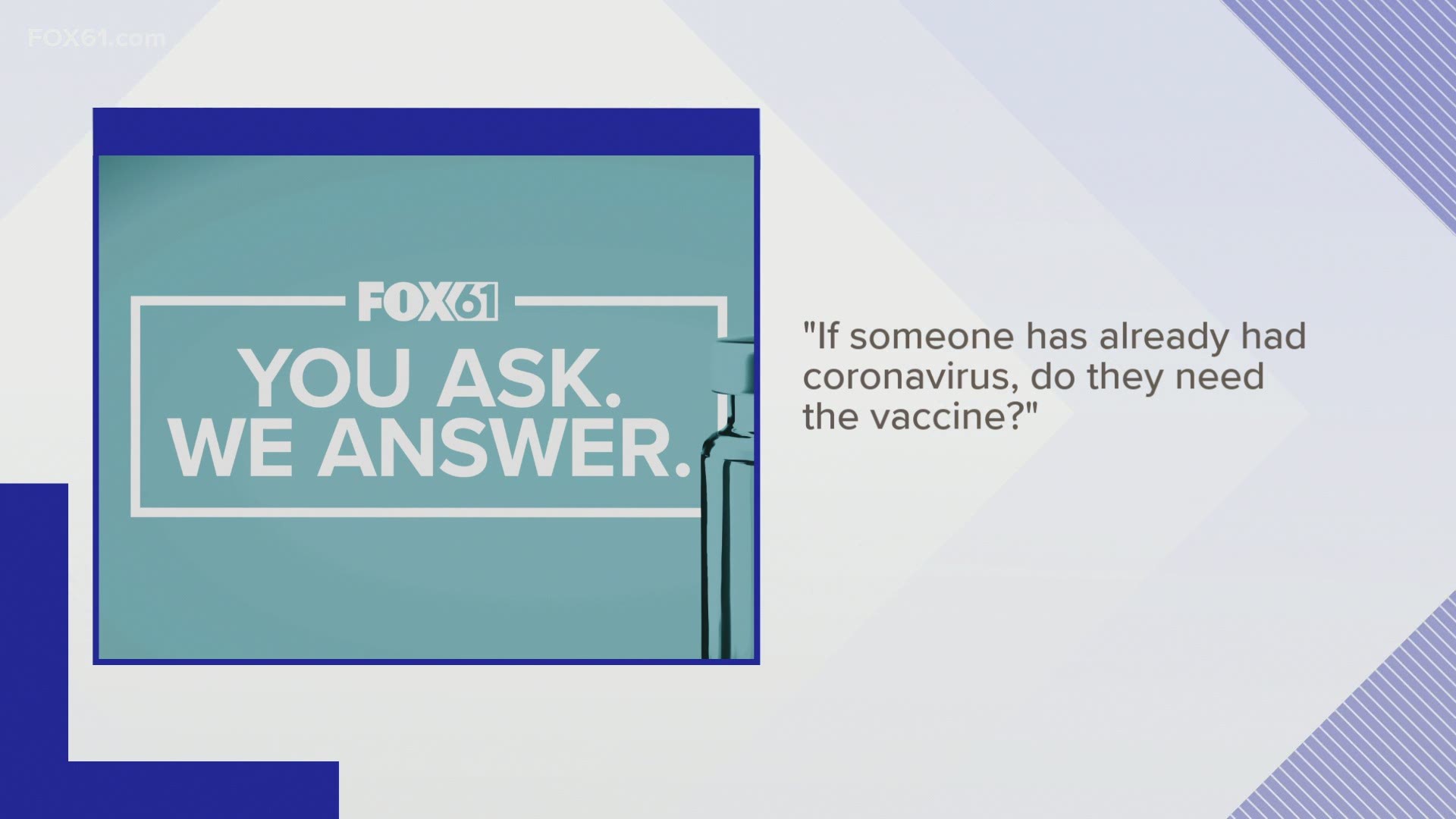 Dr. Syed Hussain from Trinity Health of New England answers your COVID-19 vaccine questions