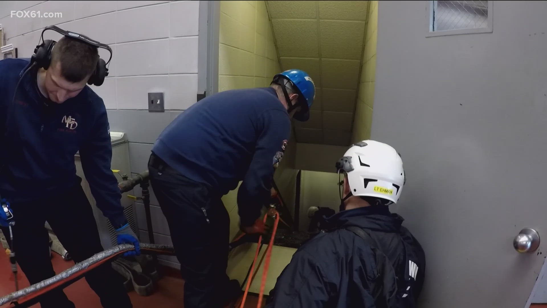 The Middletown Fire Department’s Platoon 1 spent a rainy Thursday morning geared up and ready to go – but they never left the station.