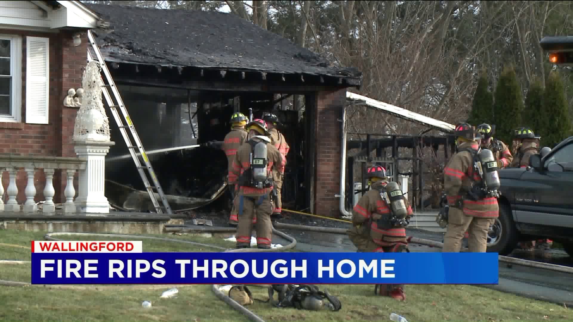 Fire rips through Wallingford home