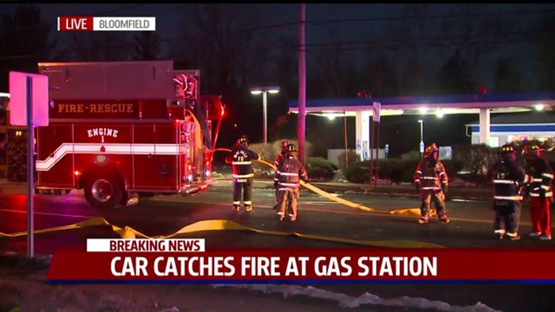 Car fire at Bloomfield gas station