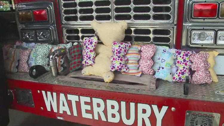 Teddy bears handmade by Waterbury middle schoolers delivered to fire department