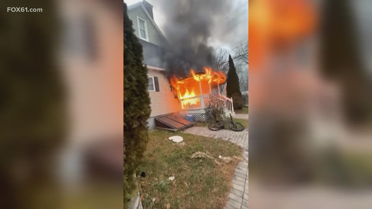 Several firefighters injured battling fire at Meriden home