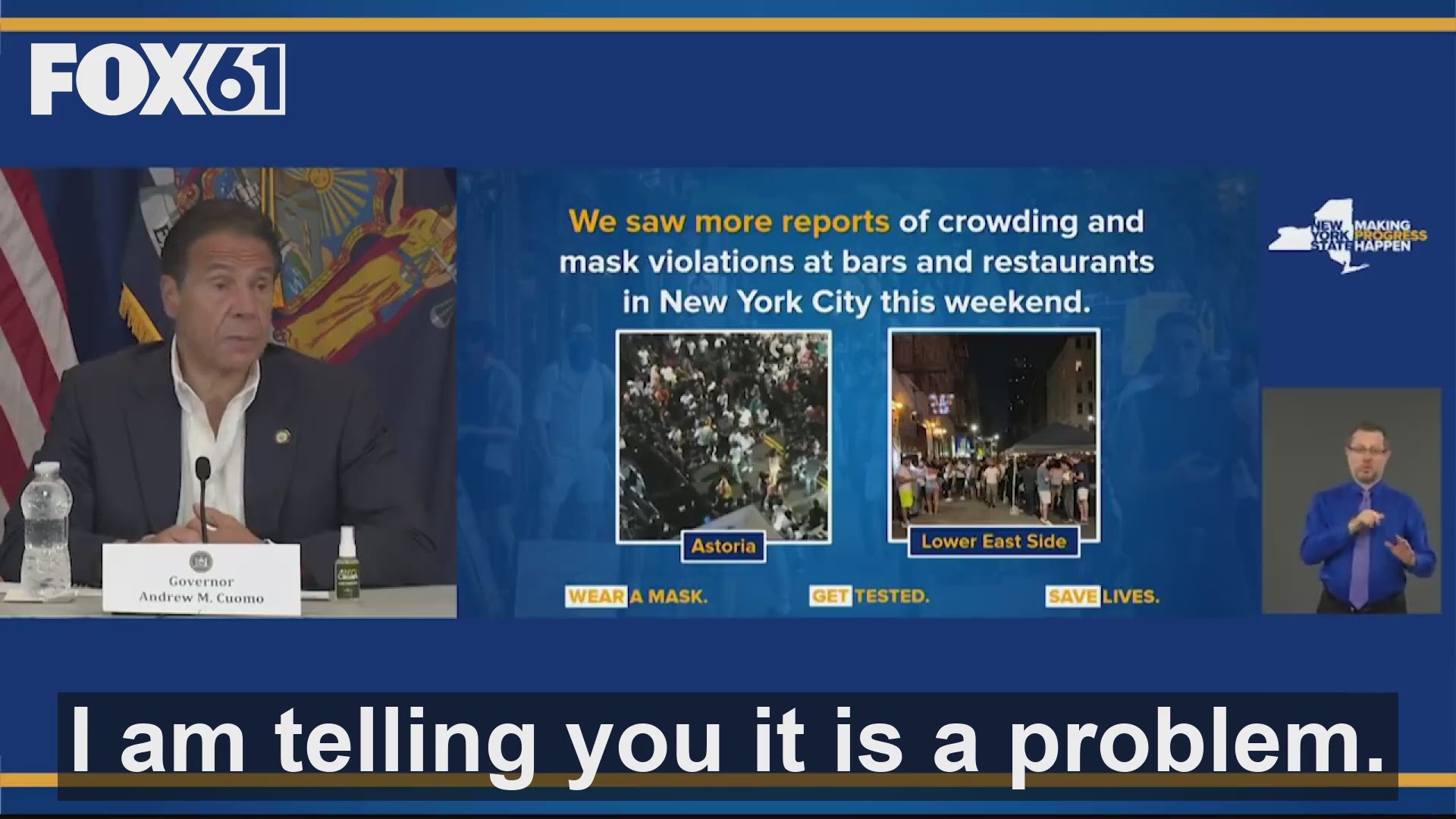 NY Gov. Andrew Cuomo had this message to people holding parties and large gatherings. He's calling on local governments and law enforcement to enforce the rules.