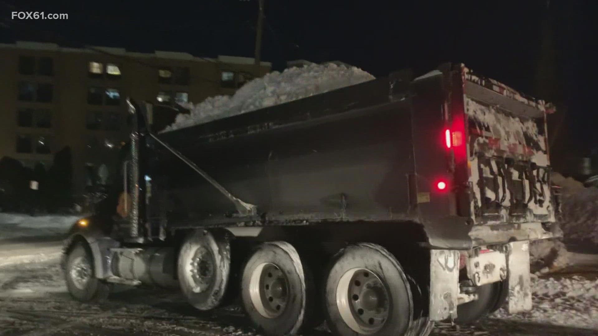 Crews continue cleaning Saturday's snow